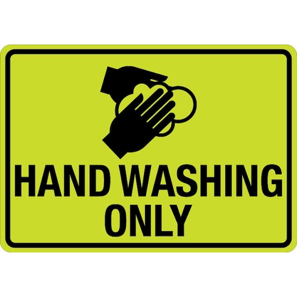 Lyle Hand Washing Only , 10 in x 7 in, Hivis Reflective Decal, LCUV-0084ST-RD_10x7 LCUV-0084ST-RD_10x7 - main